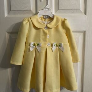 Iris & Ivy Baby Girl Yellow Striped Dress & Coat Set (18M)
